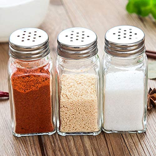 Elegant Glass Salt Pepper Shaker Jar 9 x 4 cm