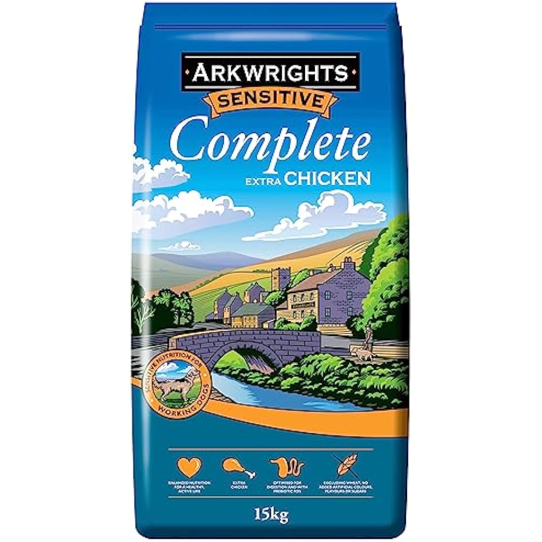 Arkwrights Sensitive Complete Dry Dog Food 15kg - Extra Chicken and Wh ...