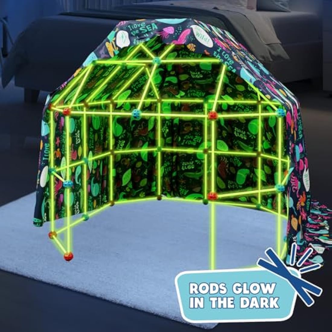 Big Minds - Den Building Kit Glow In The Dark | Fort Building Kits For ...