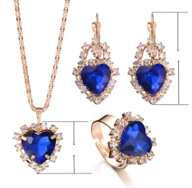 Water Drop Diamond Necklace, Earrings & Rings Sets