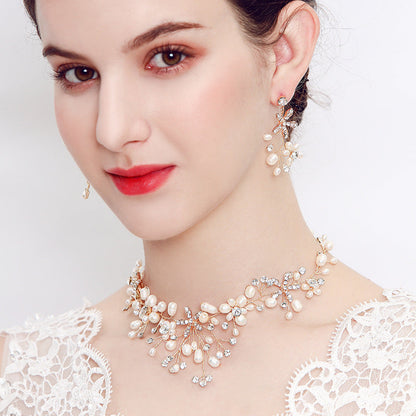 Pearl Necklace and Earring Set