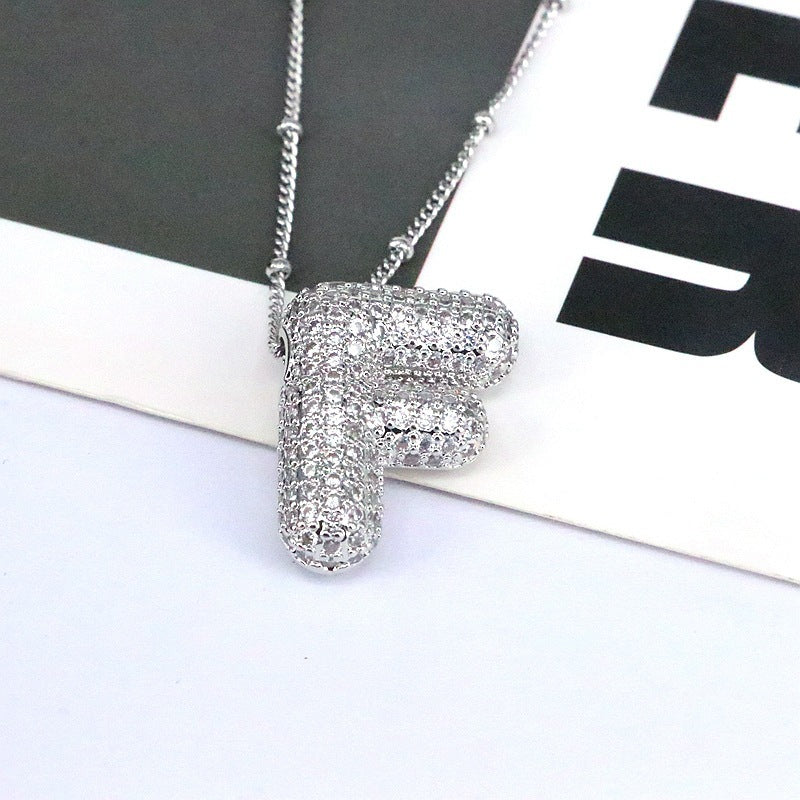 Bubble Balloon A-Z Letter Pendant Necklace
