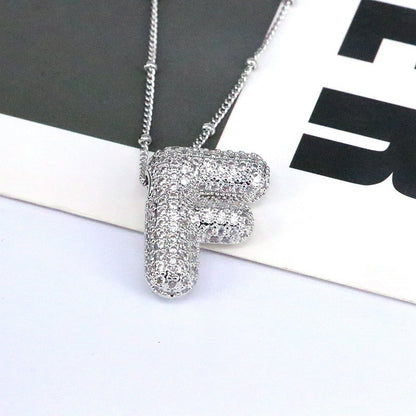 Bubble Balloon A-Z Letter Pendant Necklace