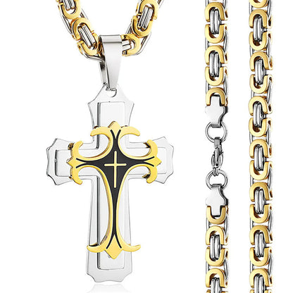 Christian Trinity Cross Necklace Chain