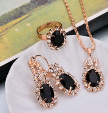 Water Drop Diamond Necklace, Earrings & Rings Sets