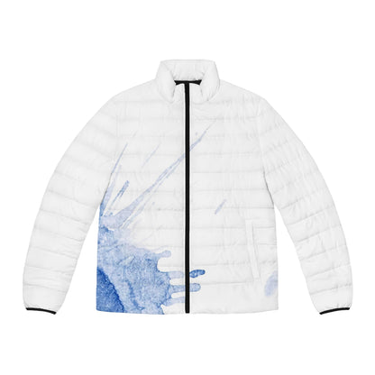 Watercolour Blue Splash - Mens Puffer Jacket