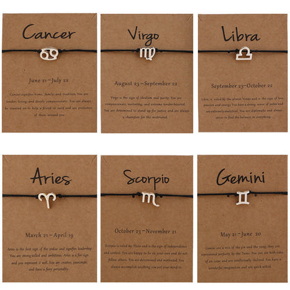 12 Constellation Zodiac Sign Bracelet for Couples