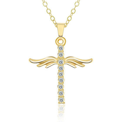 Angel Wings Cross Necklace