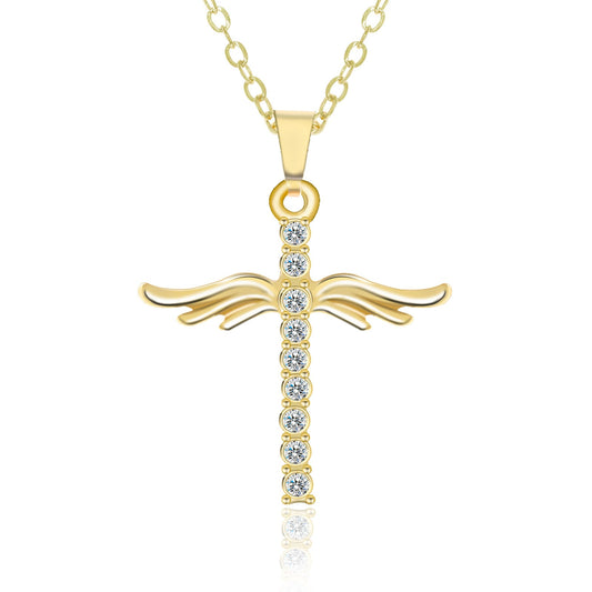 Angel Wings Cross Necklace