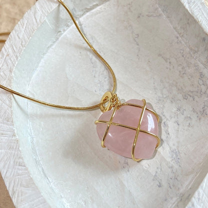 Heart Shaped Barbie Moonstone Necklace