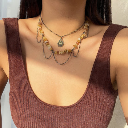 Multi-Layer Irregular Gravel Beach Necklace