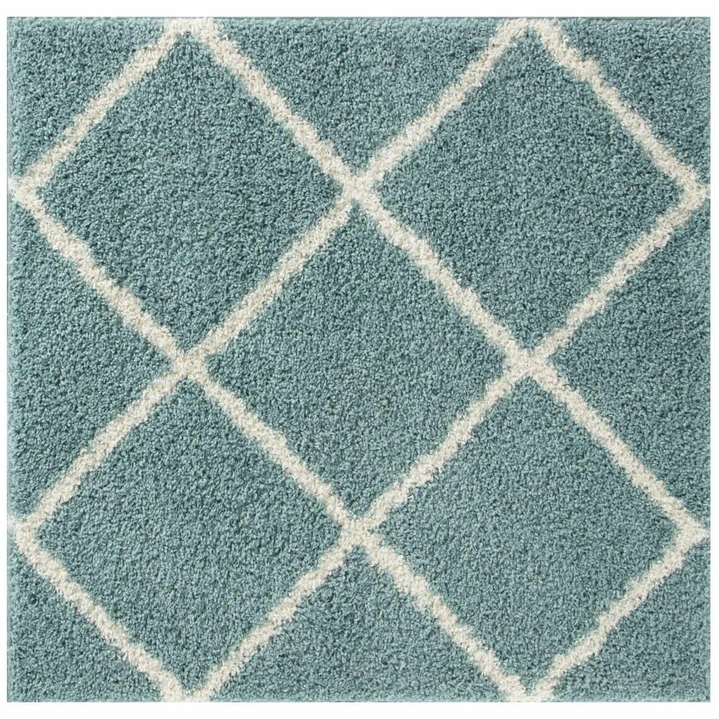 Moroccan Duck Egg Blue Shaggy Rug | 550