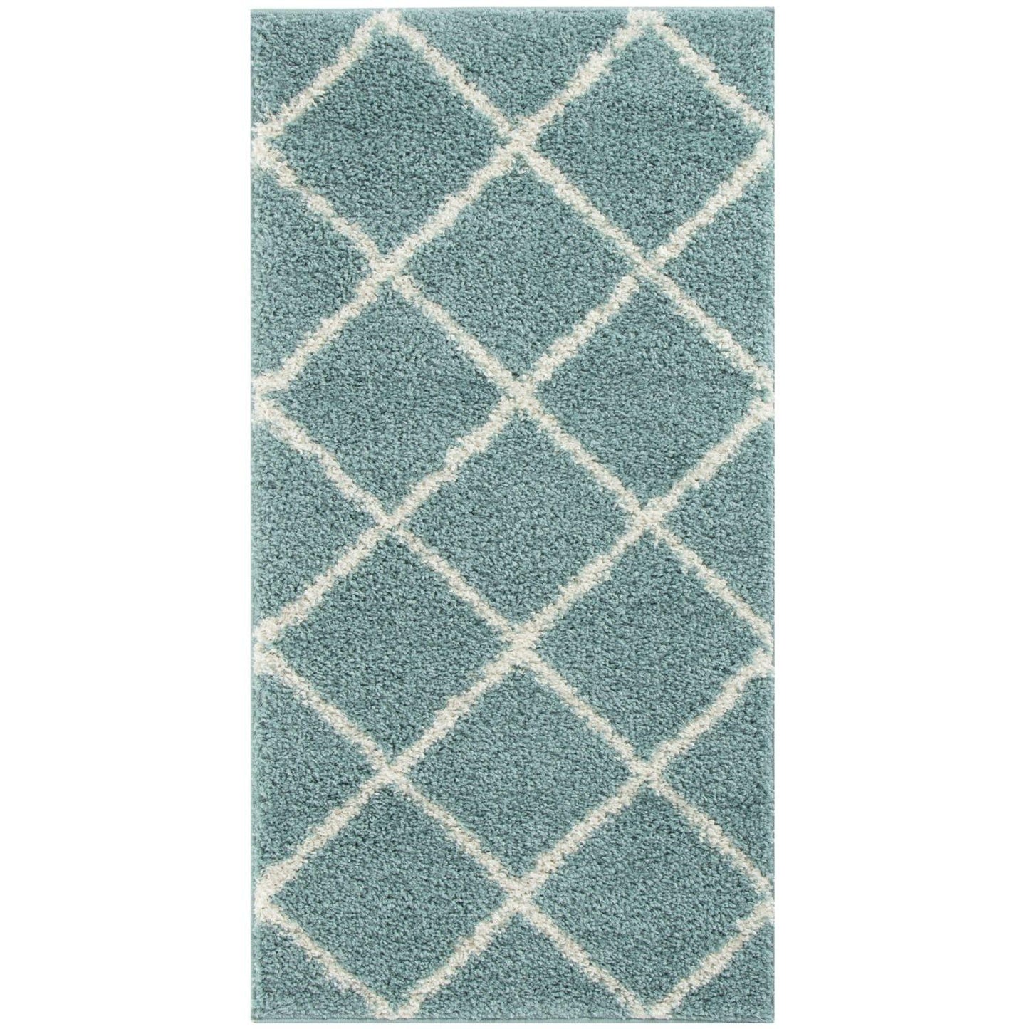 Moroccan Duck Egg Blue Shaggy Rug | 550