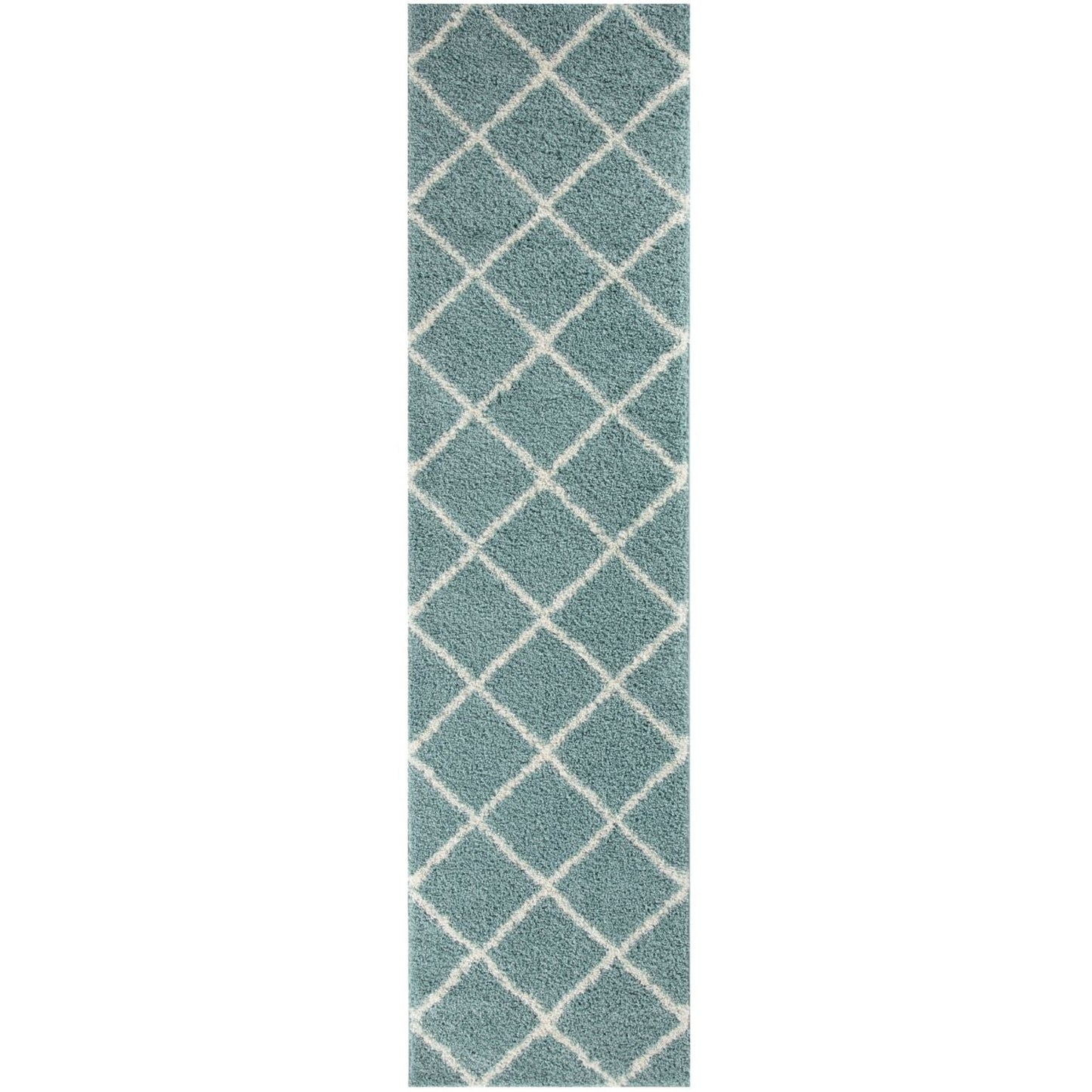 Moroccan Duck Egg Blue Shaggy Rug | 550