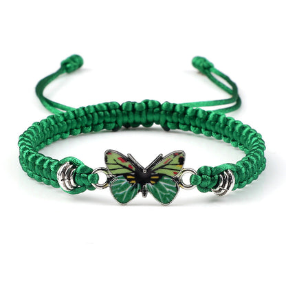 Adjustable Couple Butterfly Buckle Braided Bracelet