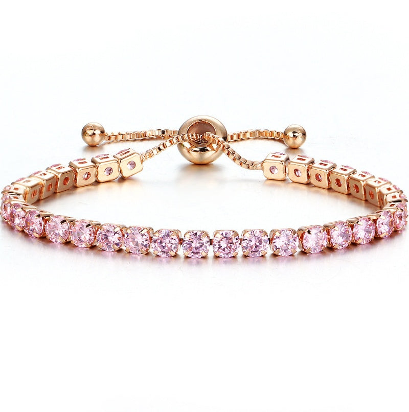 Gold Push Pull Zircon Bracelet
