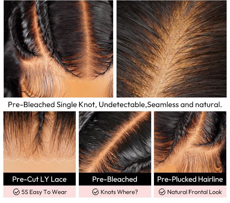 ChicLuxe Hair 100% Human Hair Loose Wave Long Frontal Wig 13x6 HD Lace Natural Black 250% Density Glueless Pre-Braided Wear & Go