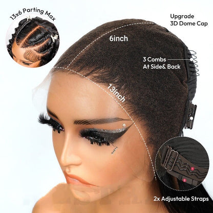 ChicLuxe Hair 100% Human Hair Loose Wave Long Frontal Wig 13x6 HD Lace Natural Black 250% Density Glueless Pre-Braided Wear & Go