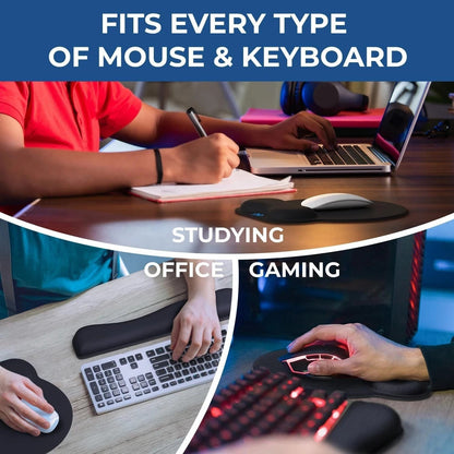 Ergonomic Mouse Pad with Memory Foam Wrist Rest Support Everlasting Comfort