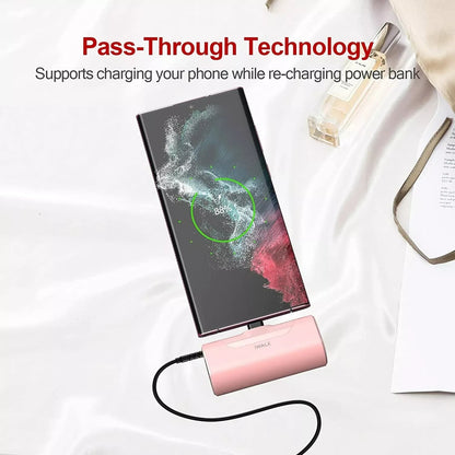 iWALK USB C Power Bank, 4500mAh Portable Charger Battery Pack - Pink