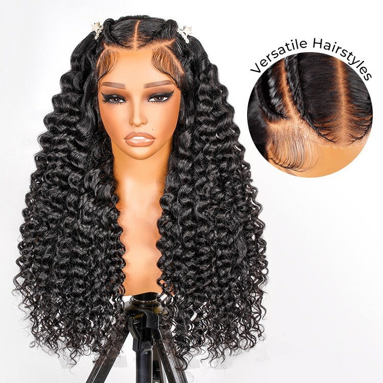 ChicLuxe Hair 100% Human Hair Loose Wave Long Frontal Wig 13x6 HD Lace Natural Black 250% Density Glueless Pre-Braided Wear & Go