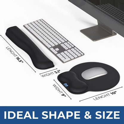 Ergonomic Mouse Pad with Memory Foam Wrist Rest Support Everlasting Comfort