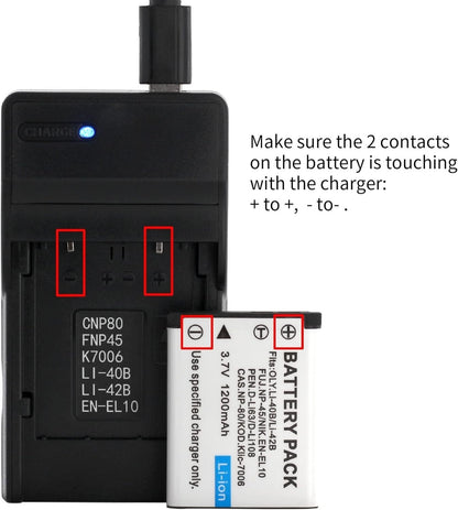NP-45 battery or USB charger for FUJIFILM FinePix NP-45A XP60 XP70 XP90 J10 J100