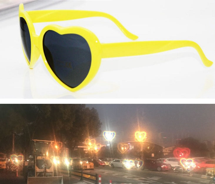 Heart-Shaped Light Diffraction Glasses