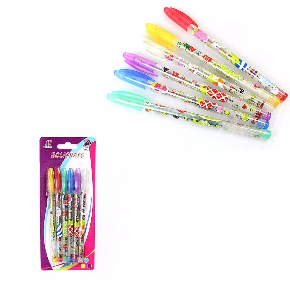 Kids Gel Pens Pack 6 Vibrant Colors for Young Artists Students