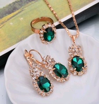 Water Drop Diamond Necklace, Earrings & Rings Sets