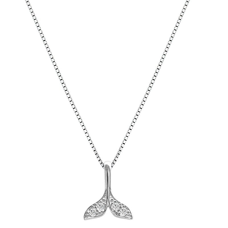 S925 Sterling Silver Mermaid Tail Necklace