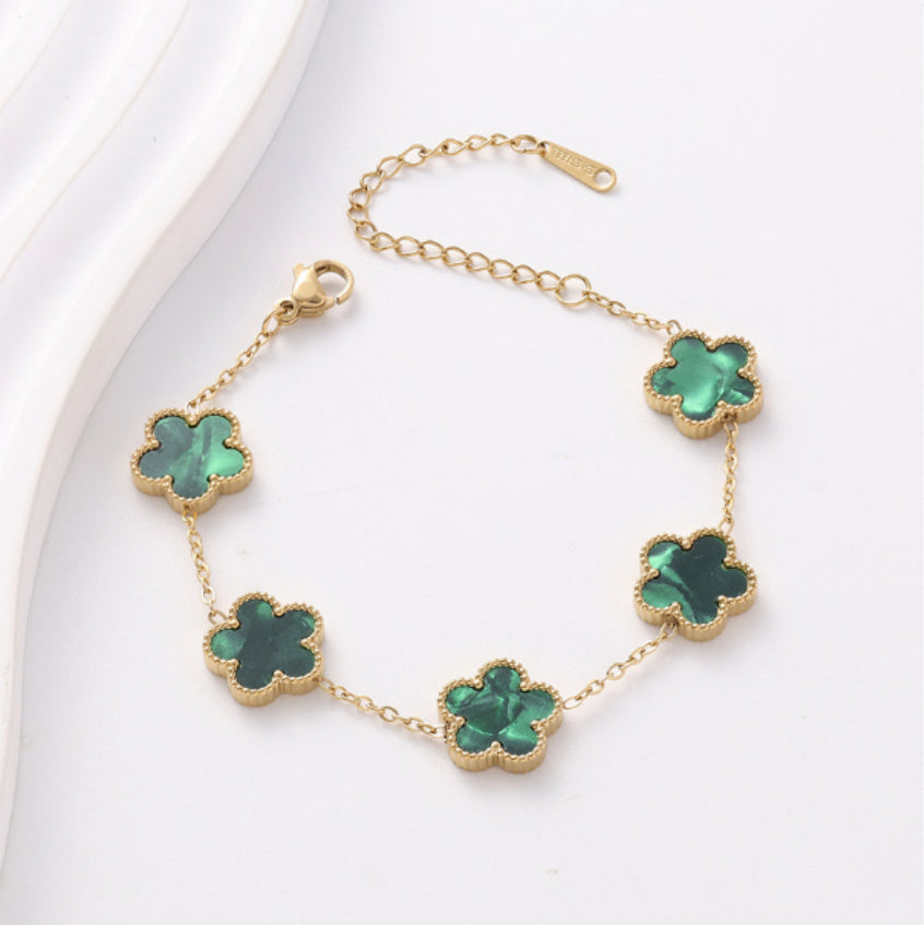 Clover Five Leaf Petals Earring & Necklace Jewellery Sets