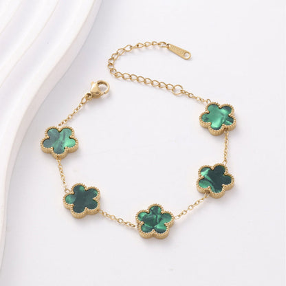 Clover Five Leaf Petals Earring & Necklace Jewellery Sets