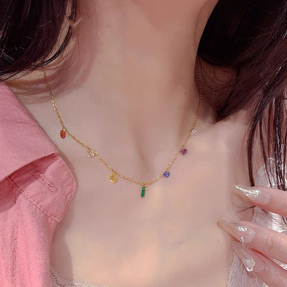 Rainbow Titanium All-match Necklace