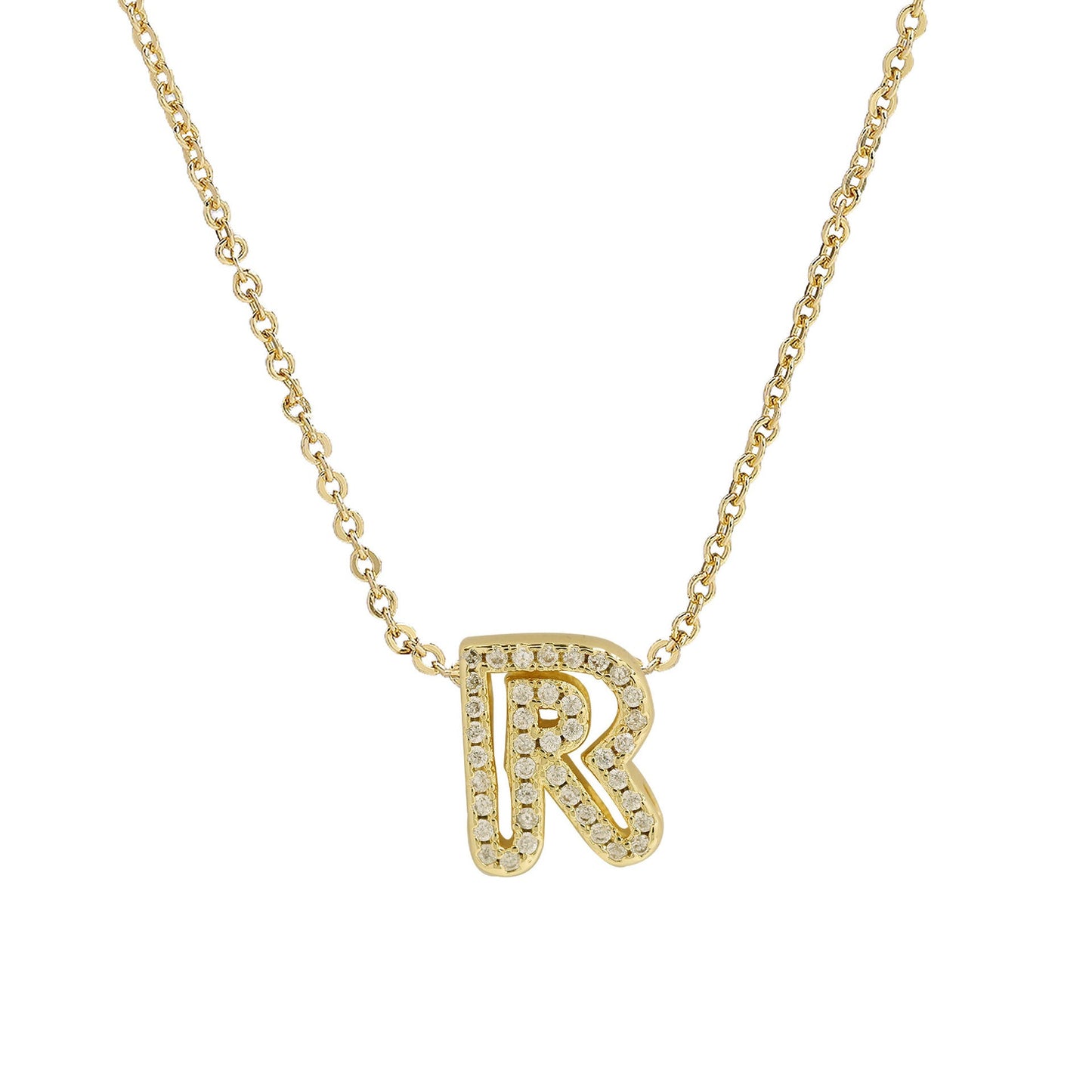 Gold-Plated A–Z English Letter Pendant Necklace