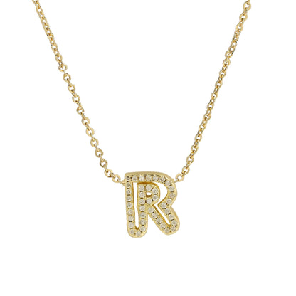 Gold-Plated A–Z English Letter Pendant Necklace