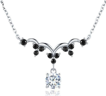 Elegant Sterling Silver Zircon Necklace