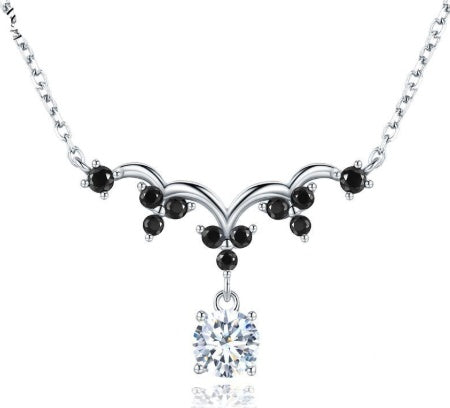 Elegant Sterling Silver Zircon Necklace