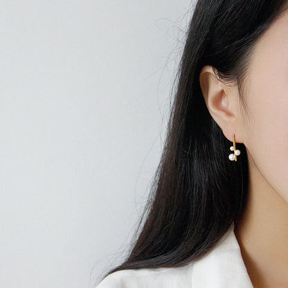 Wedding Shell Pearls Chandelie Stud Earrings - Gold-Plated Silver Pearl Earrings for women - Perfect Pearl Earrings with Gift Wrapping Included