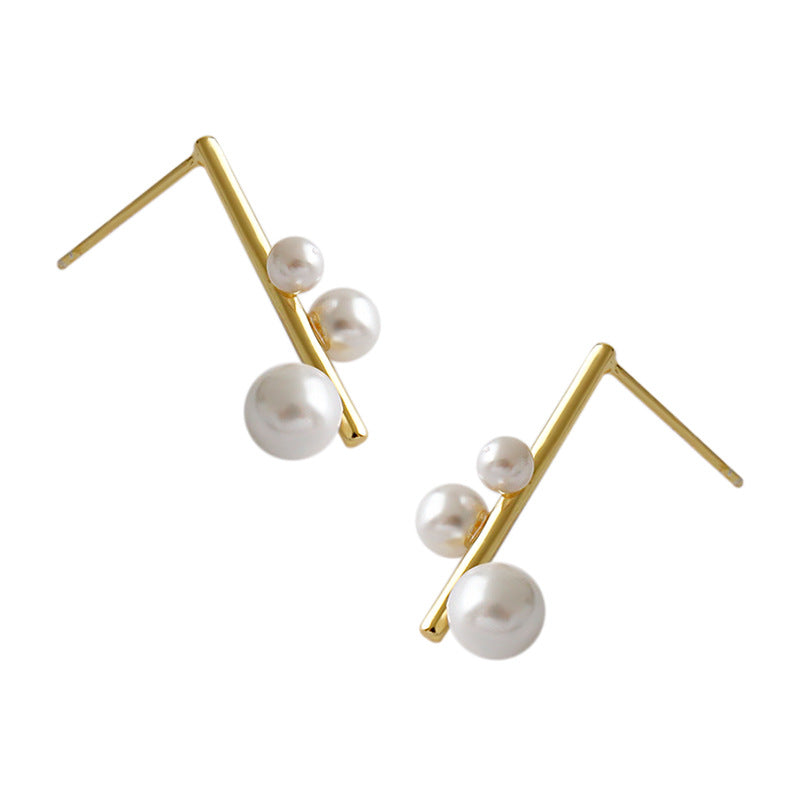 Wedding Shell Pearls Chandelie Stud Earrings - Gold-Plated Silver Pearl Earrings for women - Perfect Pearl Earrings with Gift Wrapping Included