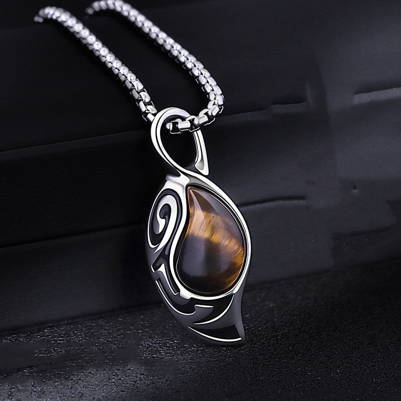 Tiger Eye Stone Chain Necklace