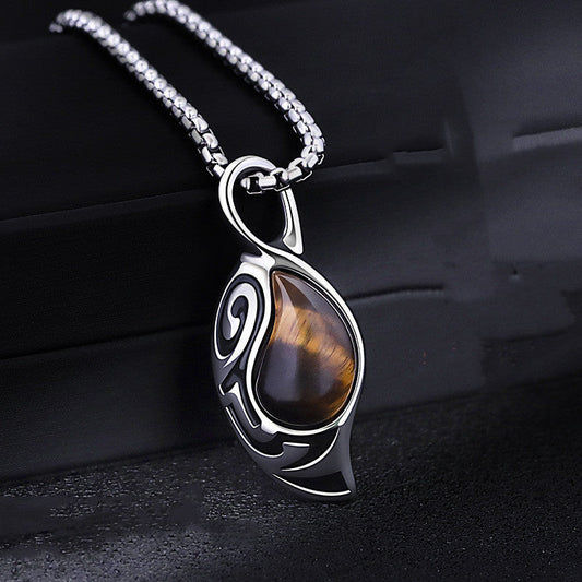 Tiger Eye Stone Chain Necklace