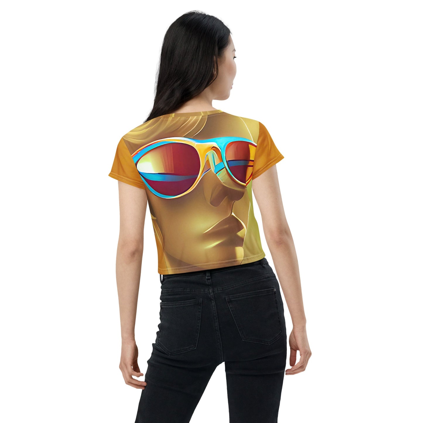Retro Cool Orange - Womens Crop Tee