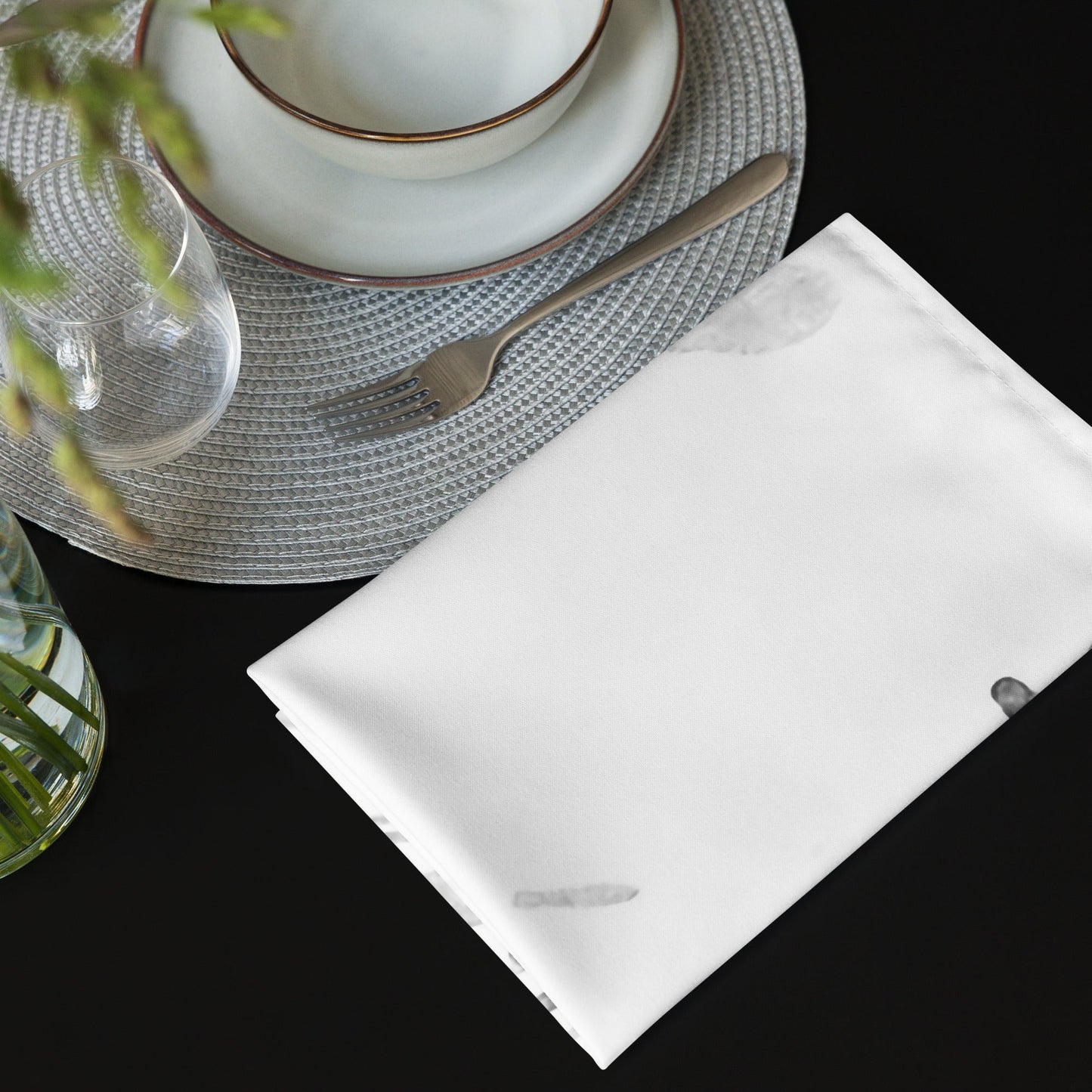 Watercolour Grey Splash - Cloth Napkin Set