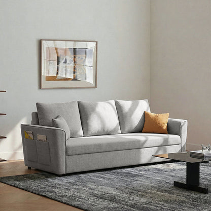 Gertrude Two Seater Sofa Bed, Linen