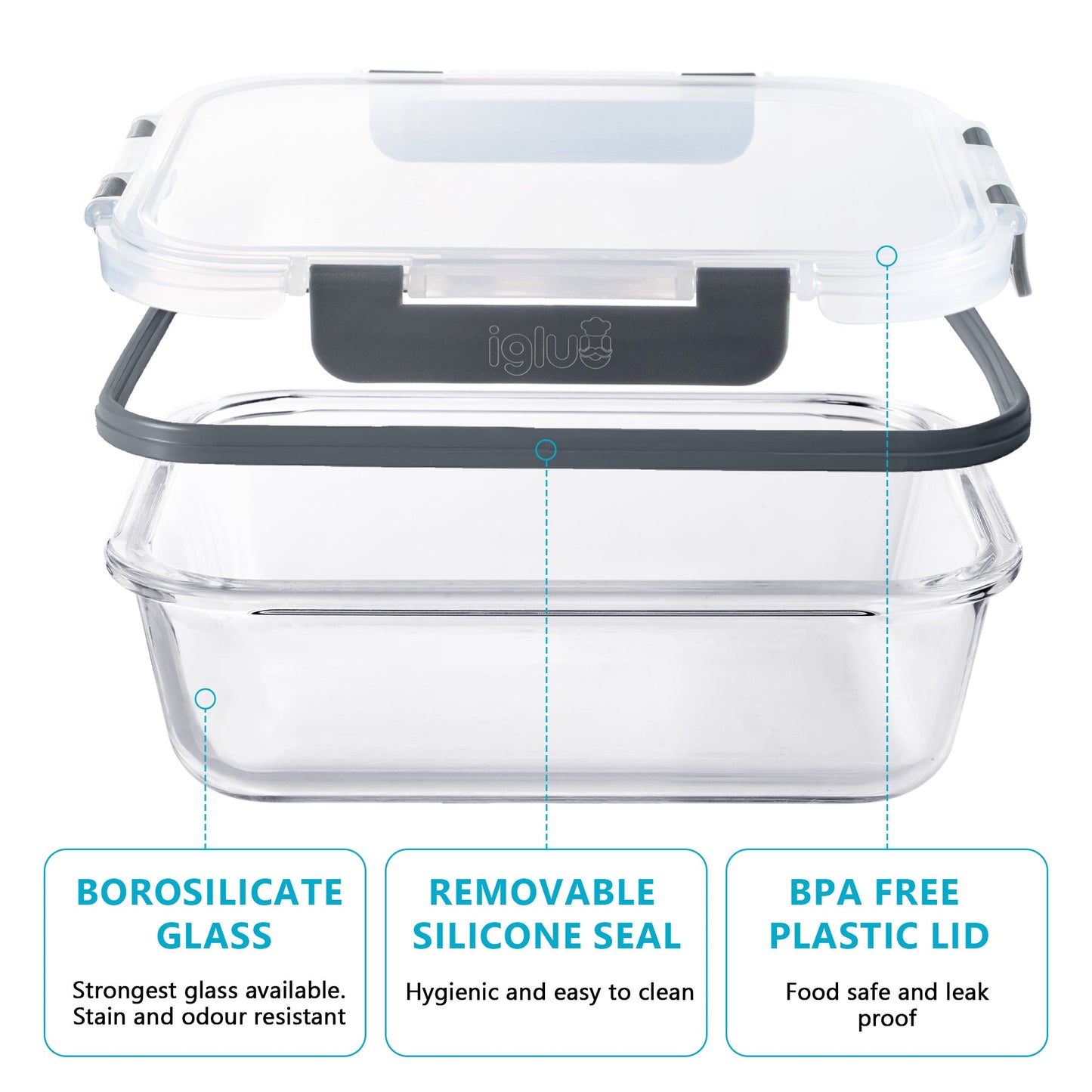 Glass Containers with Lids (10 Pack) – Airtight & BPA-Free – Oven, Microwave, Freezer & Dishwasher Safe – 370ml & 1050ml – Durable Borosilicate Glass