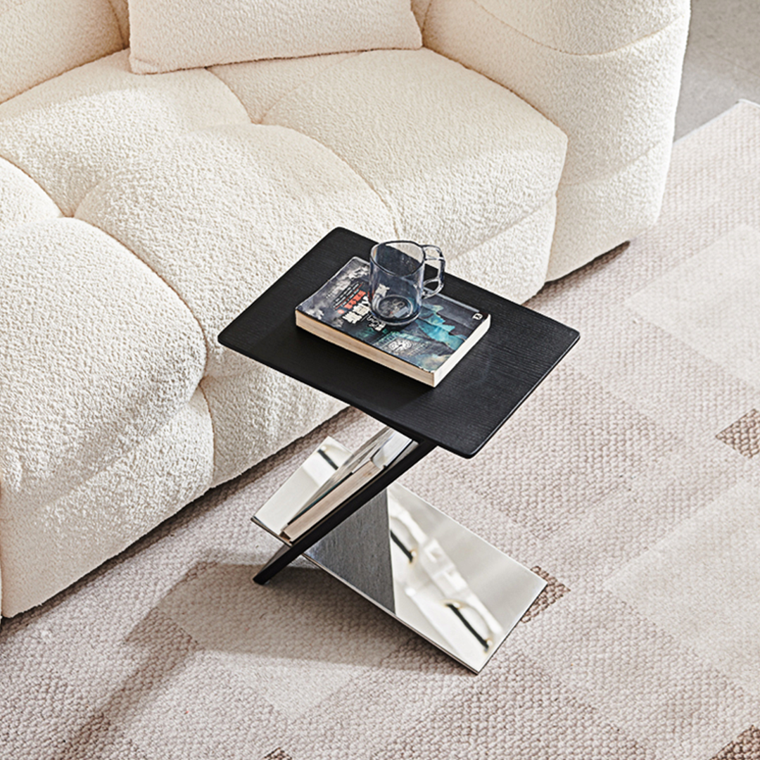 Adrian Side Table With Magazine Rack, Solid Wood