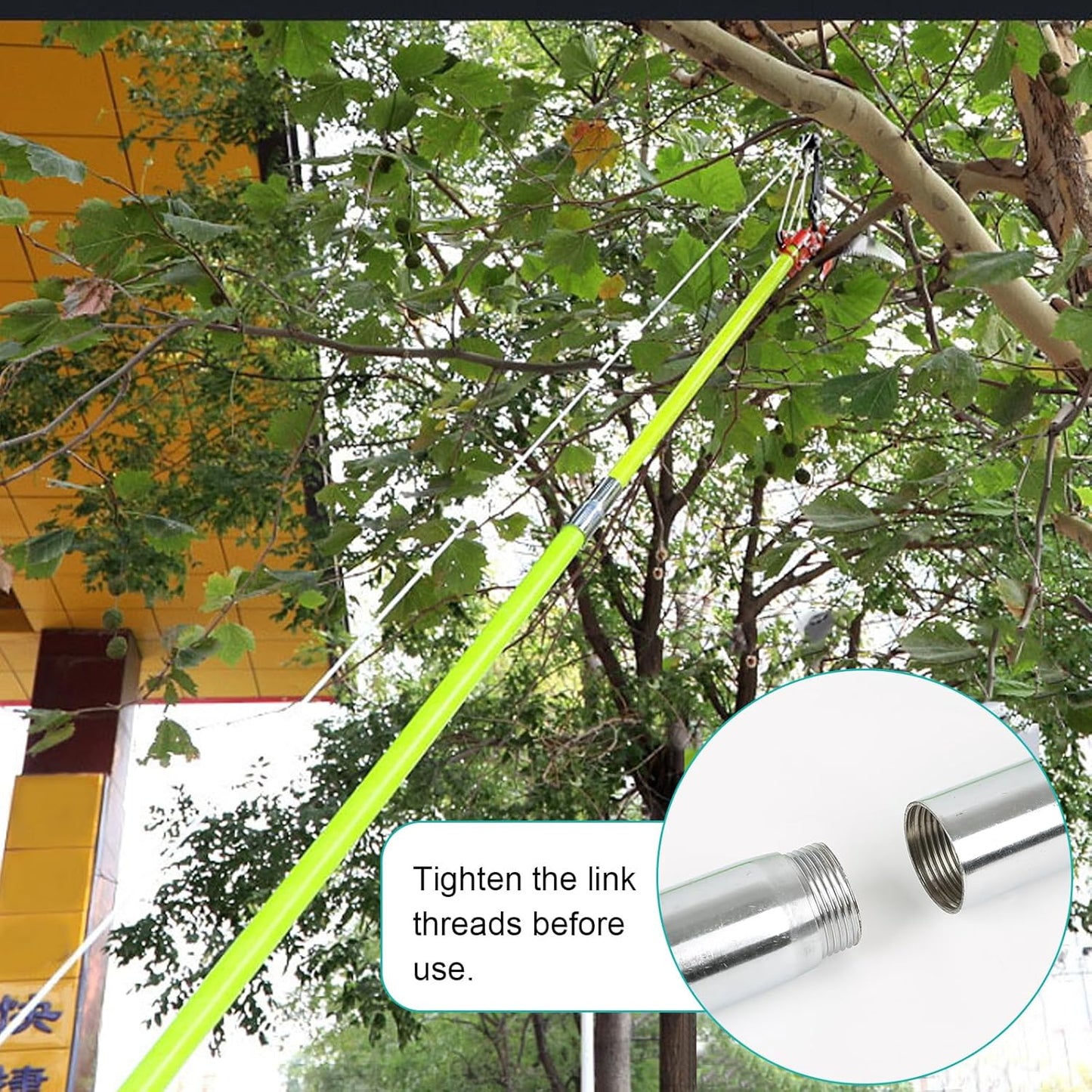 Tree Pole Pruner 8m Manual Pruning Saw with Scissors Gloves Maxant