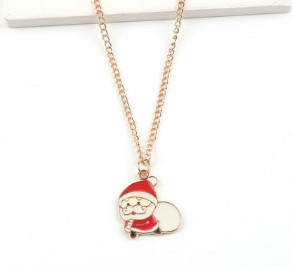 Cute Santa Claus, Snowman, and Elk Pendant Necklace