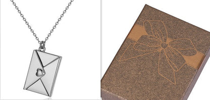 Envelope Necklace with Carved Love Letter